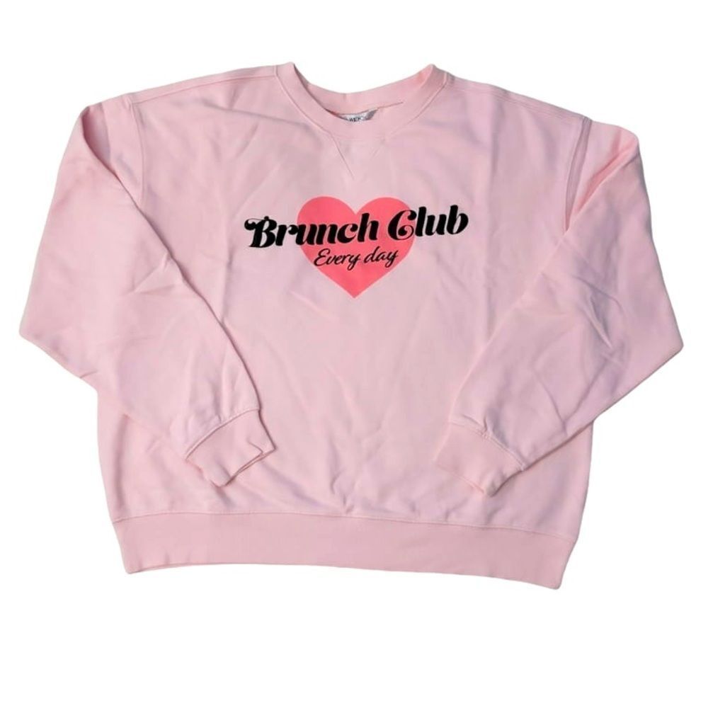NWT-WildFox- ”Brunch Club Everyday” Long Sleeve Crew Neck Sweatshirt -Size Large
